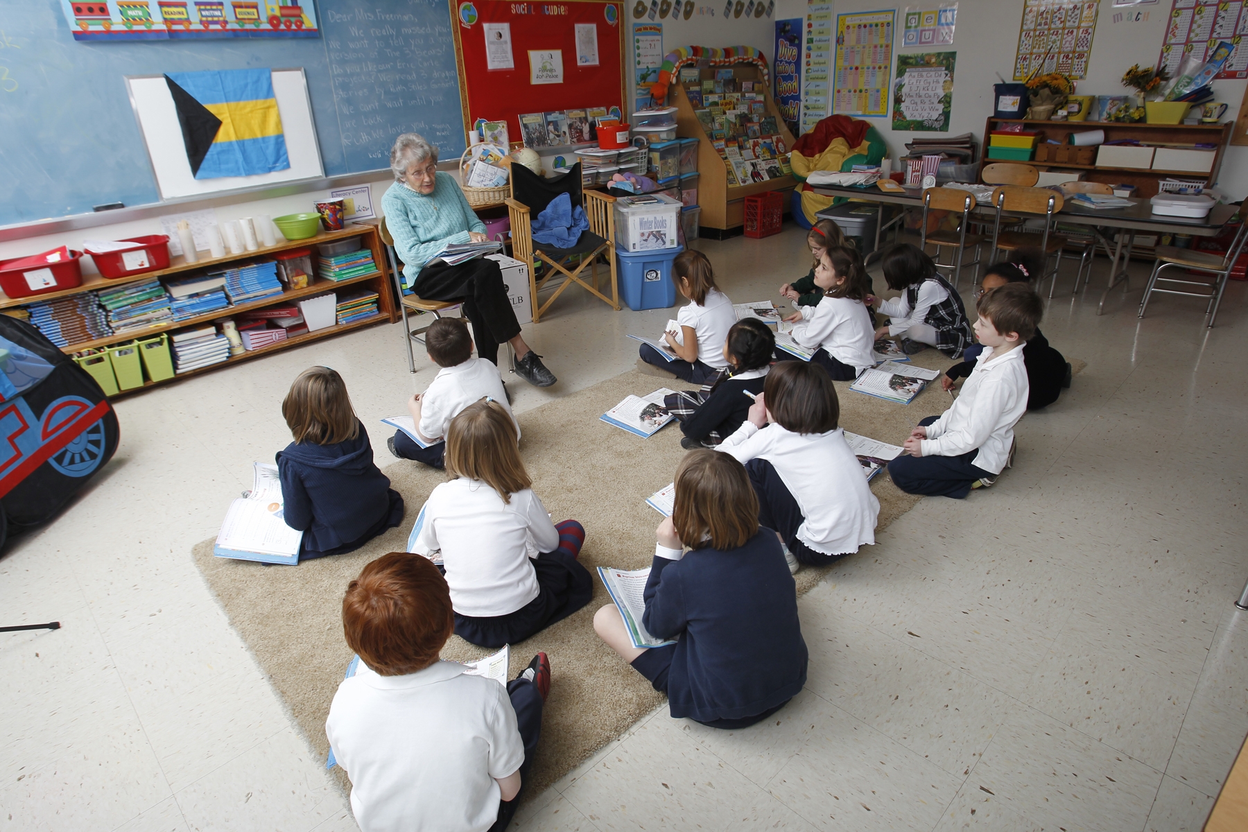 Luella Potter teaching a class at Southern Tier Catholic School.
